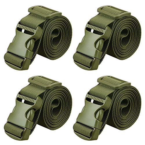 MAGARROW 65' 1.5' Utility Straps with Buckle Adjustable, 4-Pack (Army Green (4-PCS))