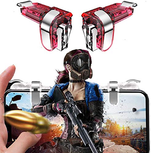 ZIYUMR PUBG Mobile Game Controller, Shooting Assist Button, Mobile Trigger, Mobile Game Joystick L1R1 for 4-6.5 inch Android and Other Smart Phone (Red)