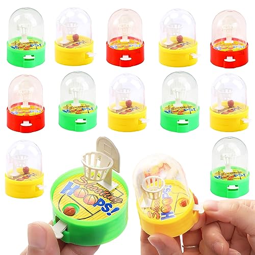 NEEW 12 Pack Mini Finger Basketball Shooting Game, Party Favors Basketball Party Decorations Mini Handheld Desktop Table Classroom Rewards, Carnival Prizes for Kids