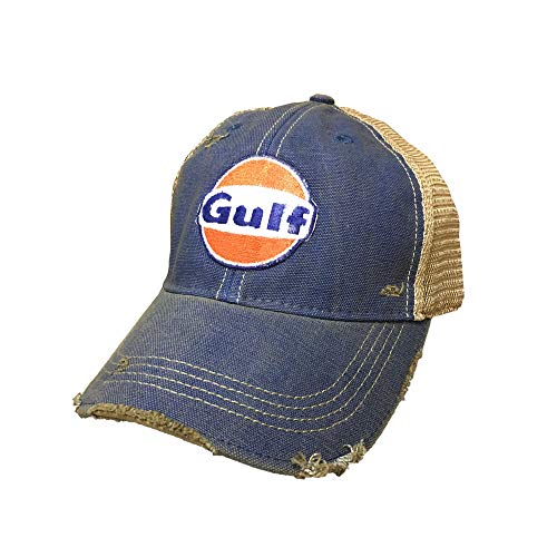 Gulf Distressed Vintage Adjustable Snapback Hat (Vintage Blue)