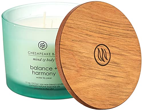 Chesapeake Bay Candle Scented Candle, Balance + Harmony (Water Lily Pear), Coffee Table, Home Décor