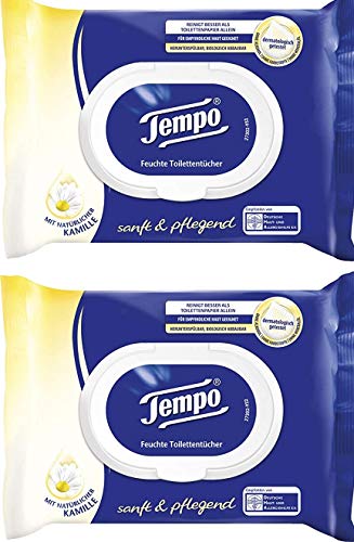 Tempo Moist Toilet Paper - Gentle & Nourishing Chamomile, 2 x 42 towels
