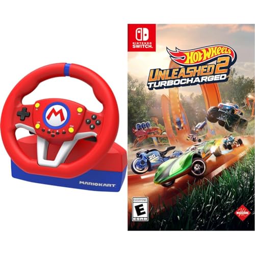 HORI Nintendo Switch Mario Kart Racing Wheel Pro Mini By - Officially Licensed By Nintendo & Hot Wheels Unleashed 2: Turbocharged - Nintendo Switch
