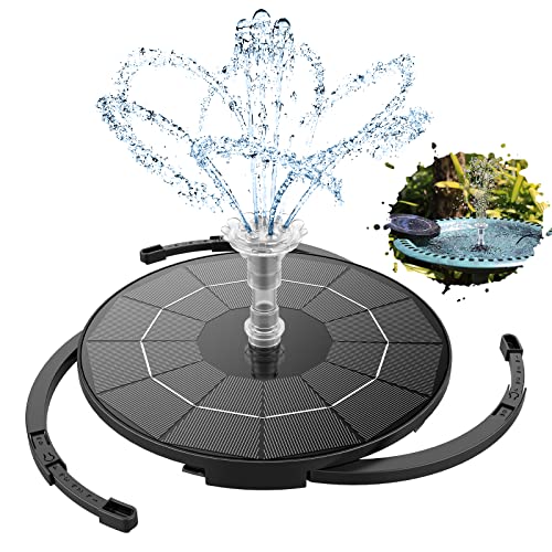AISITIN 3.5W Solar Fountain Pump for Water Feature Outdoor DIY Solar Bird Bath Fountain with Multiple Nozzles, Solar Powered Water Fountain for Garden, Ponds, Fish Tank and Aquarium