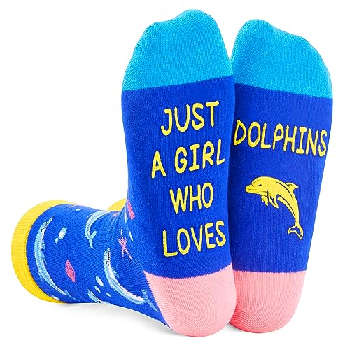 Zmart Funny Dolphin Socks for Women Girls, Dolphin Gifts Ocean Gifts, Dolphin Socks Ocean Socks Animal Socks