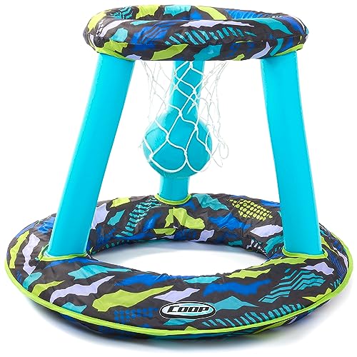 COOP by SwimWays Hydro Spring Hoops, Pool Toy, Inflatable Pool Game Basketball Set