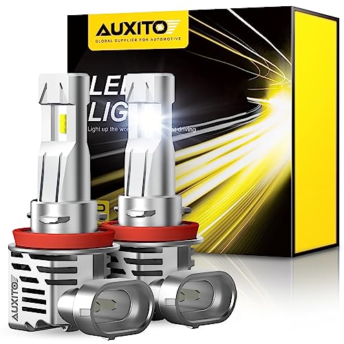 AUXITO H11/H8/H9 LED Bulb, 12000 Lumens 300% High Brightness, 6500K Cool White, Direct Installation Fog Light Bulbs Plug and Play, Pack of 2