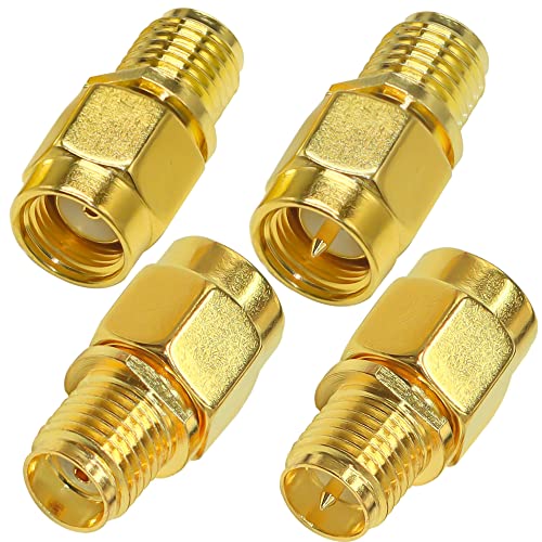 TUOLNK 4PCS SMA Coax Connector Cable Gender Changers,SMA Male/Female to RP-SMA Male/Female Coax Adapter Low Loss Coaxial Connector for Radio Antenna, Audio