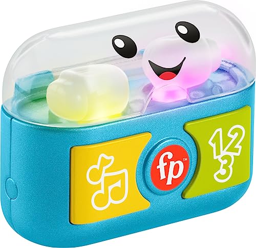 Fisher-Price Laugh & Learn Baby & Toddler Toy Play Along Ear Buds with Music Lights & Fine Motor Activities for Ages 6+ Months