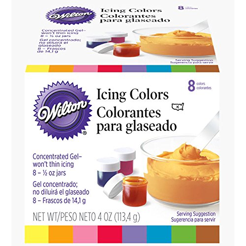 Wilton 8-Count Icing Colors for Cakes & Cupcakes, Gel-Based Colors for Frosting - Note that Packaging May Vary