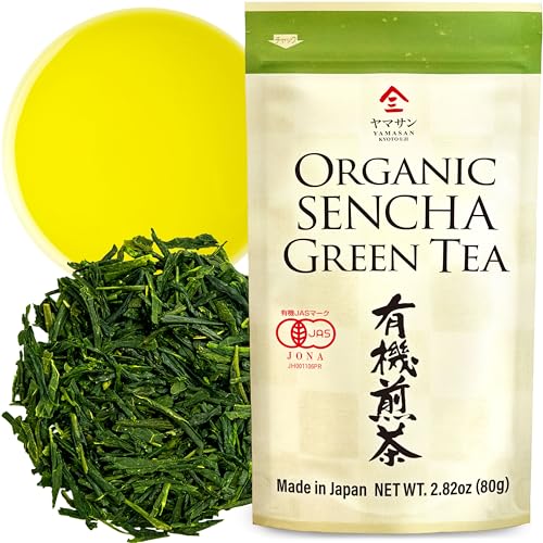 Green Tea leaves Sencha, JAS Certified Organic, Japanese Tea, Uji-Kyoto, 80g Bag 【YAMASAN】