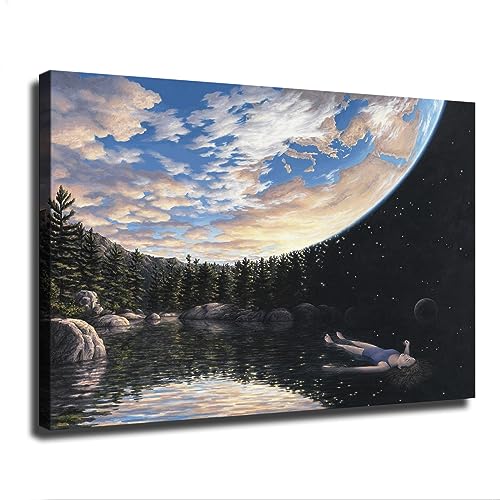 SinYor Phenomenon Of Floating By Rob Gonsalves Poster Canvas Print Wall Art Modern Room Living Room Bathroom Kitchen Bedroom Decor (20×30inch-No framed)