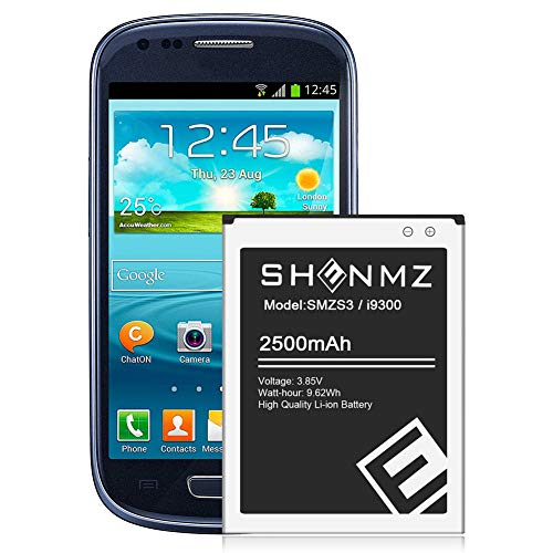 SHENMZ Galaxy S3 Battery, New Upgraded 2500mAh Li-ion Replacement Battery for Samsung Galaxy S3,EB-L1G6LLU,Verizon I535 i9300,T-Mobile T999,Sprint L710,AT&T I747,R530,LTE I9305