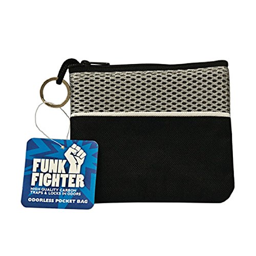 Funk Fighter Odorless Pocket Bag, Smell Proof Storage Pouch, Carbon Lined Scent Proof Travel Stash Bag, Small Portable Storage, 5” X 4” Black