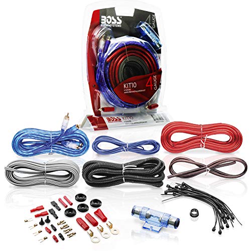 BOSS Audio Systems KIT10 4 Gauge Amplifier Installation Wiring Kit - A Car Helps You Make Connections and Brings Power to Your Radio, Subwoofers Speakers