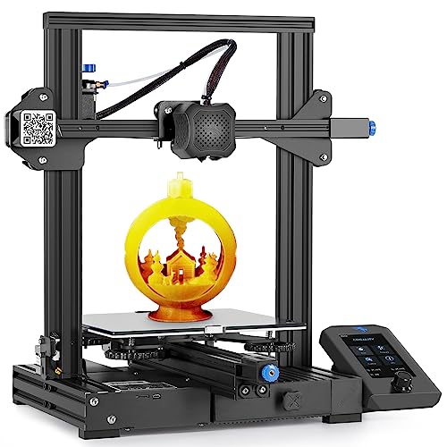 Official Creality Ender 3 V2 Upgraded 3D Printer with Silent Motherboard Branded Power Supply Carborundum Glass Platform Resume Printing Function, DIY FDM 3D Printers Printing Size 8.66x8.66x9.84 inch