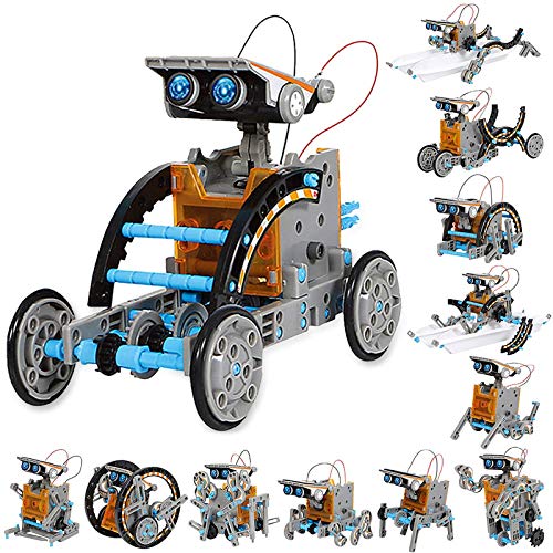 Sillbird STEM 12-in-1 Education Solar Robot Toys -190 Pieces DIY Building Science Experiment Kit for Kids Aged 8-10 and Older,Solar Powered by The Sun