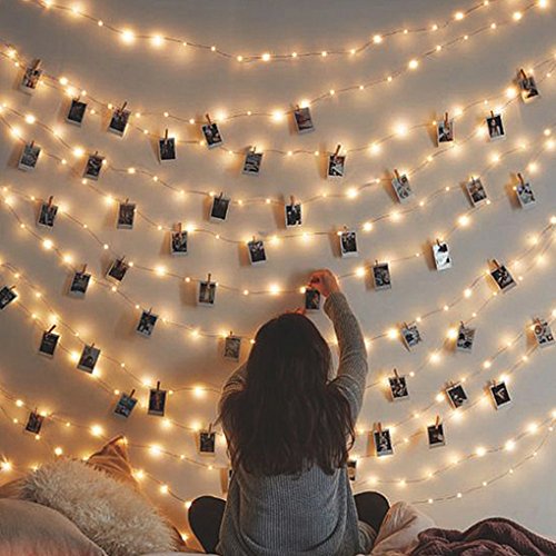 Photo Clips Lights, Fairy 30 LED Lights Battery Operated Dorm Lighting Hanging Artwork Photos Memos Paintings Bedroom, Dorm, Home Decor (Warm White,Picture Photo String Lights)