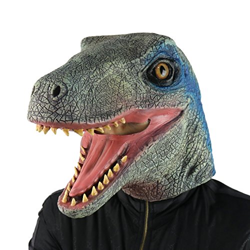 FantasyParty Halloween Animal Mask Costume Party Latex Dinosaur Head Mask Velociraptor