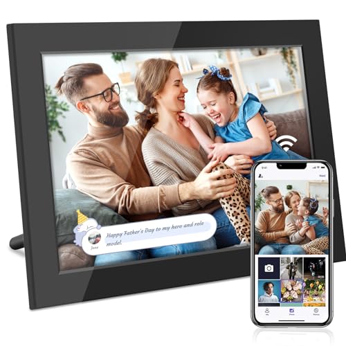 10.1 Inch WiFi Digital Picture Frame, Digital Photo Frame with 32GB Storage and SD Card Slot, IPS HD Touch Screen Share Photos and Videos Remotely via APP - Gift for Friends and Family
