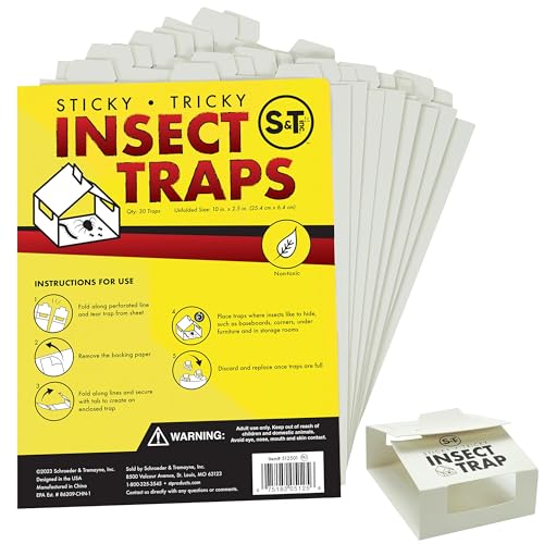 S&T INC. Insect Traps, Brown Recluse, Hobo Spiders, Black Widows, White, 30 Count