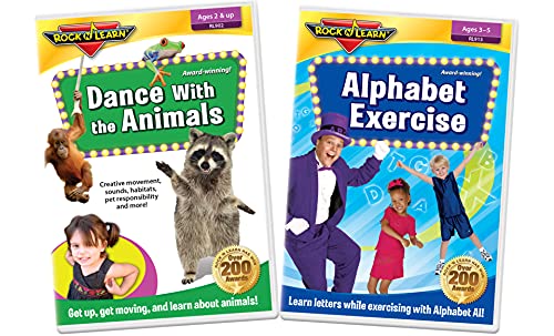 Preschool Active Learning 2 DVD Set - Alphabet Exercise and Dance with The Animals