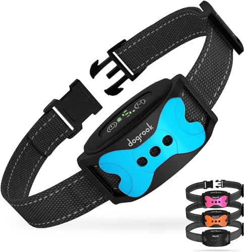 DogRook Dog Bark Collar - Rechargeable Smart Anti Barking Collar for Dogs - Waterproof No Shock Bark Collar for Small/Medium/Large Dogs - Anti Bark Collar for dogs with 5 Sensitivity Levels