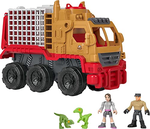 Fisher-Price Imaginext Jurassic World Camp Cretaceous Toys Dinosaur Hauler Vehicle & Yaz Poseable Figure for Preschool Kids Ages 3+ Years