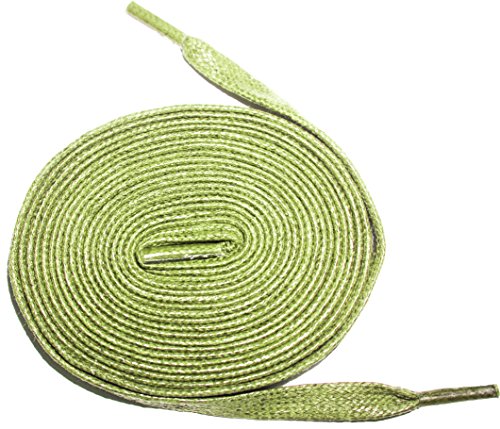 Shoeslulu 50' Premium Flat Waxed Cotton Bootlaces Shoelaces (50 in. (127 cm), Olive Green)
