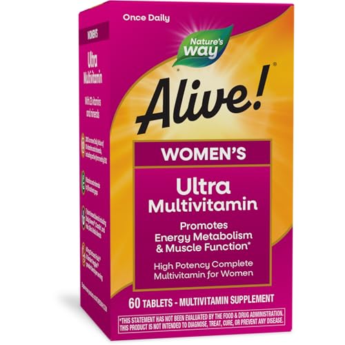 Nature's Way Alive! Women's Daily Ultra Multivitamin, High Potency Formula, Promotes Energy Metabolism and Muscle Function*, 60 Tablets (Packaging May Vary)