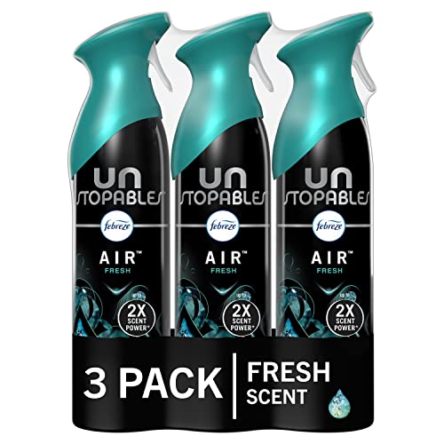 Febreze Unstopables Air Effects Odor-Fighting Air Freshener Fresh, 8.8 oz. Aerosol Can, Pack of 3