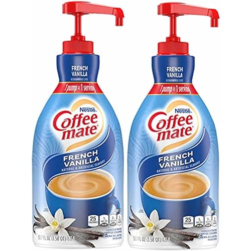 Nestle Coffee mate Coffee Creamer, French Vanilla, Concentrated Liquid Pump Bottle, Non Dairy, No Refrigeration, 50.7 Fl. Oz (Pack of 2)
