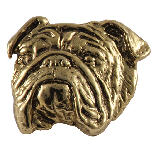 Creative Pewter Designs Gold Plated English Bulldog Head Pin DG072