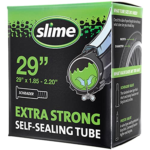 Slime 30070 Bike Inner Tube with Puncture Sealant, Extra Strong, Self Sealing, Prevent and Repair, Schrader Valve, 29 x 1.85-2.20'