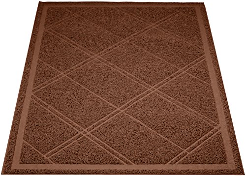 Amazon Basics Less-Mess Cat Litter Box Mat, 24' x 35', Unscented, Brown