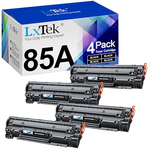 LxTek Compatible Toner Cartridge Replacement for HP 85A CE285A to use with Laserjet Pro P1102W Pro P1109W M1212NF M1217NFW (Black, 4-Pack)