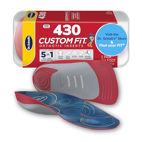 Dr. Scholl’s Custom Fit Orthotics 3/4 Length Inserts, CF 430, Customized for Your Foot & Arch, Immediate All-Day Pain Relief, Lower Back, Knee, Plantar Fascia, Heel, Insoles Fit Men & Womens Shoes