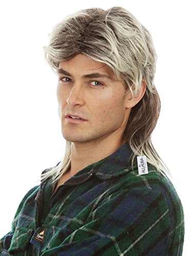 ALLAURA Blonde Mullet Wigs for Men 70s 80s Costumes Mens Fancy Party Accessory Cosplay Hair Wig 80s Mens Wig | Joe Dirt Wig Men's Mullet Wig 80s Wig Men — Compatible with George Michael Mullet Wig Men