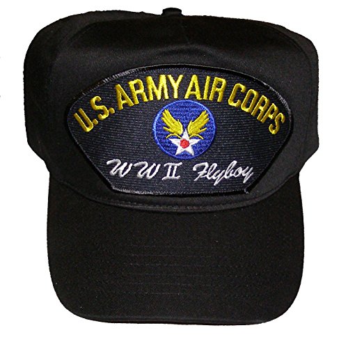 U.S. Army AIR Corps WWII FLYBOY Veteran Hat - Veteran Owned Business Black