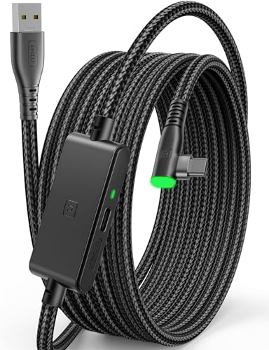 INIU 16FT Link Cable for Meta Oculus Quest 2/3/Pro and PC VR Gaming - USB 3.0 Type C Cable with Separate Charging Port for VR Headset Accessories