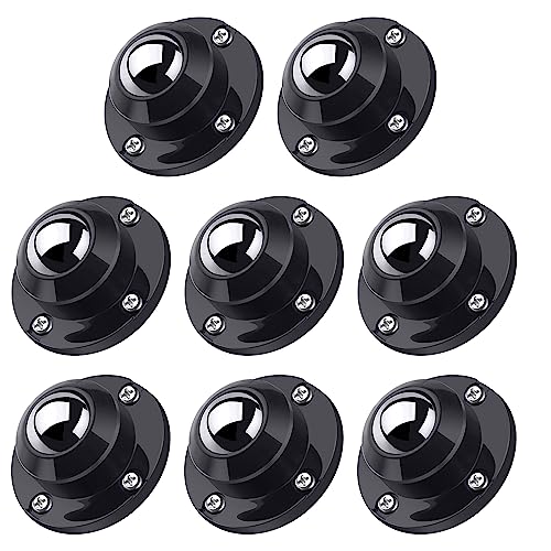 PlusRoc 8 Pack Self Adhesive Caster Wheels 1 Inch for Furniture Mop Bucket, Load Capacity 28LBS Per Wheel, Low Profile Swivel Wheels for Small Appliance Storage Bins