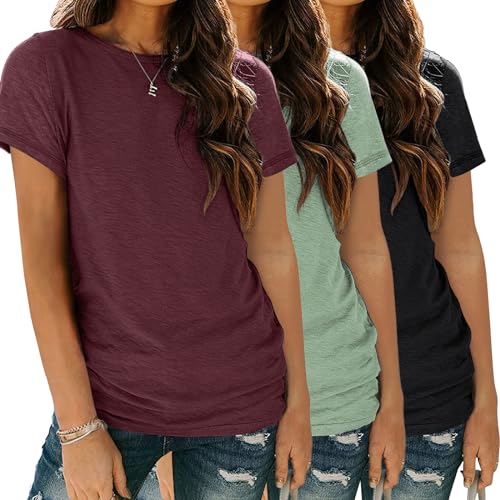 Womens T Shirts Summer Tops Spring Fashion Outfits Clothes Short Sleeve Tees Vacation Trendy Comfy Soft Casual 2024