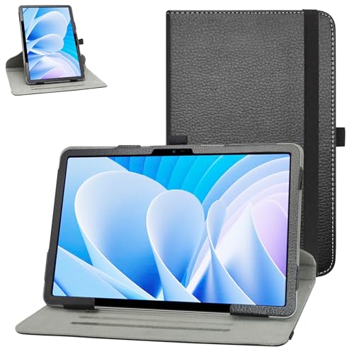 MAMA MOUTH for DOOGEE T30 Pro Rotating Case,360 Degree Rotary Stand with Cute Pattern Cover for DOOGEE T30 Pro 11' Tablets,Black