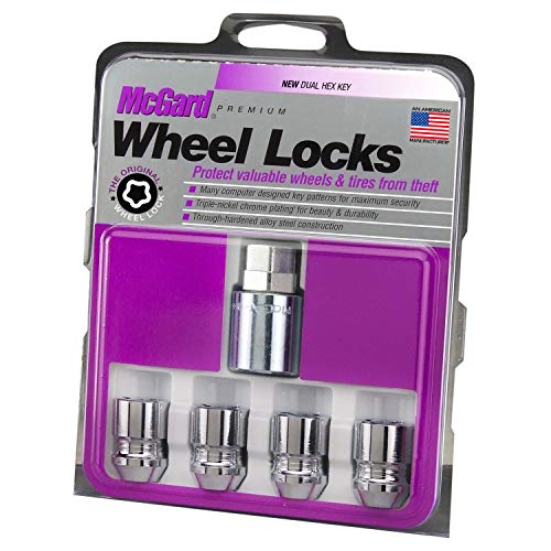 McGard 24154 Chrome Cone Seat Wheel Locks (M12 x 1.25 Thread Size) - 4 Locks / 1 Key