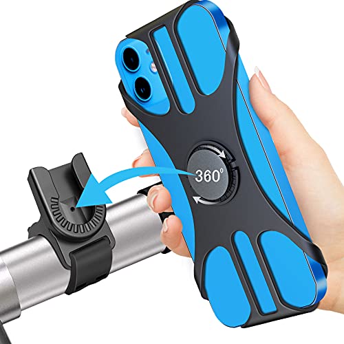 Deerfun Detachable Bike Phone Holder, Universal Bicycle Motorcycle Cell Phone Mount, 360° Rotatable Adjustable Bike Phone Mount Compatible for 4' to 6.7' Smartphones