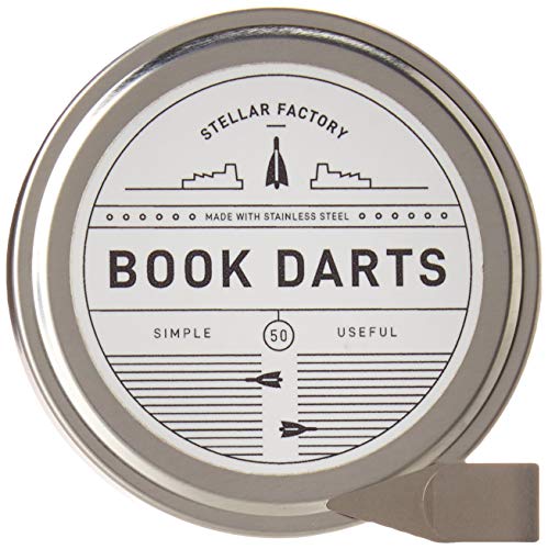 Stellar Factory Book Darts: Thin Stainless Steel Mini Bookmarks - 50 Count