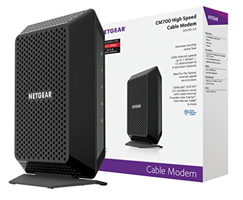 NETGEAR Cable Modem CM700 - Compatible with all Cable Providers incl. Xfinity, Spectrum, Cox | For Cable Plans up to 800Mbps | DOCSIS 3.0| Black