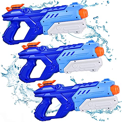 Quanquer 3 Pack Water Guns for Kids Adults - 600CC Squirt Guns Super Water Blaster Soaker Long Range High Capacity Summer Swimming Pool Beach Outdoor Water Fighting Toy for Boys Girls (Blue)