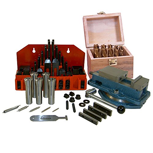 Mini Mill Tooling Package R8 Mini Mill - Includes Center Drills, Clamping Kit, Collet Set, Edge/Center Finder, End Mill Set, Mounting Kit, Vise, Thin Parallels & T-Slot Cleaner