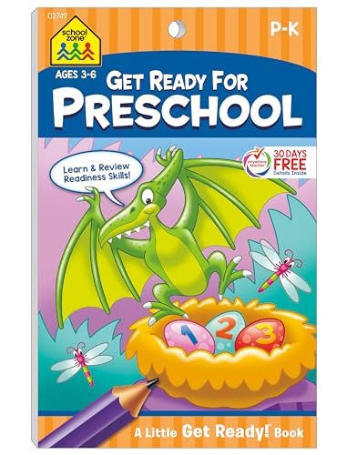 School Zone Get Ready for Preschool Workbook: Learn ABCs, Numbers, Colors, Counting, Rhyming, Phonics, Patterns, Matching, and More